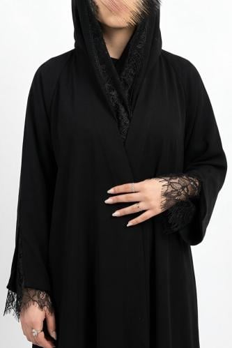 N504 عباية ناعم دانتيل