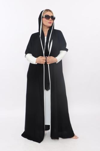 N526 عبايه لمسه حرير اي لاين كم اسواره استرتش فرنس...
