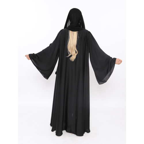 دبل كلوش قماش حراير على الكم كريستال بشكل دائري تص...