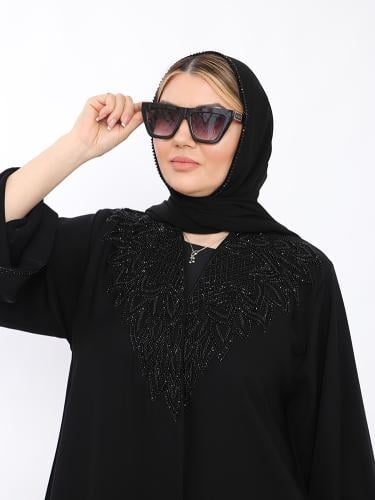 عبايه نص كلوش شك يدوي على الإمام والاكمام قماش اند...
