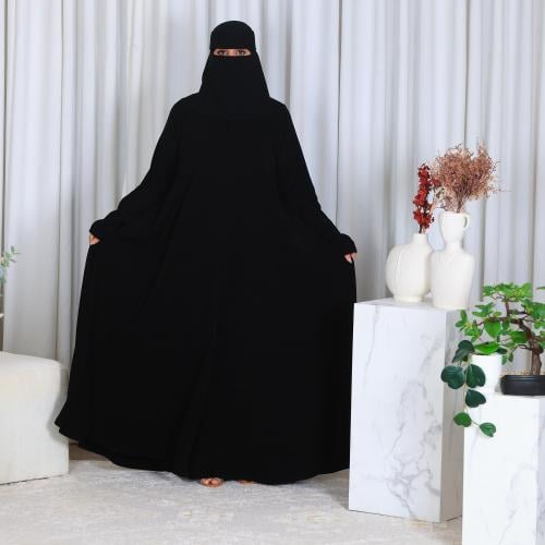 عبايه دبل كلوش قماش ملكي كم ضيق