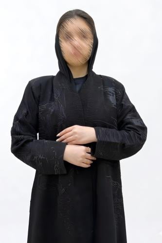 N508 عباية تطريز اسود