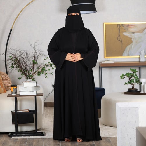 دبل كلوش قماش لمسه حرير تحديد دقه خياط جينز عنابي...