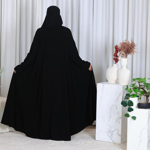 عبايه دبل كلوش قماش ملكي كم ضيق