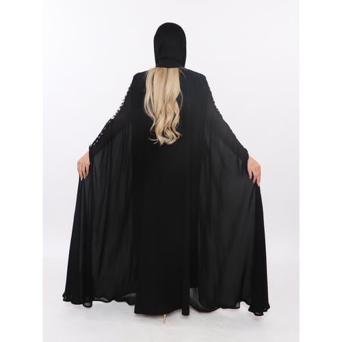 عبايه قصه قطري قماش كريب فيراري شك حرز وحياكه مكره