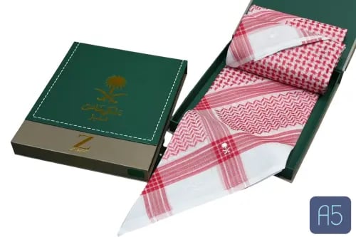 شماغ احمر فاتح ملكي ختم ابيض مميز اصدار 2026