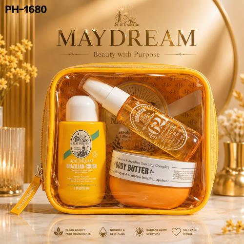 مجموعة العناية المتكاملة للجسم من MAYDREAM – سر النعومة والإشراق الاستوائي