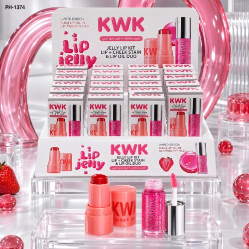 طقم مورّد جيلي الشفايف والخدود 2 في 1 من KWK