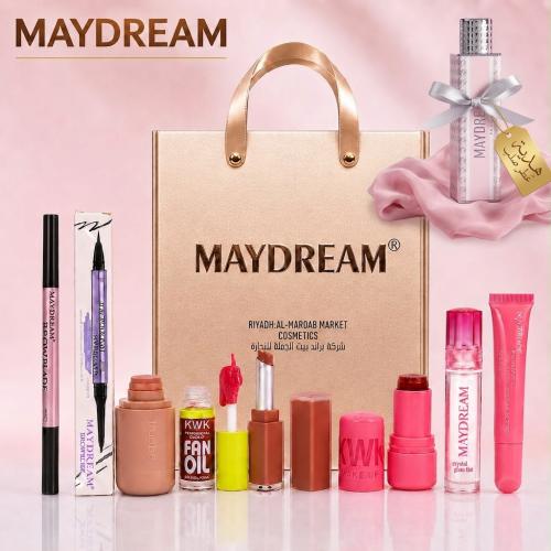 مجموعة مكياج MAYDREAM الفاخرة مع الحقيبة الذهبية