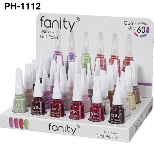 مجموعة طلاء اظافر غطاء ابيض ملون 24 حبة FANITY