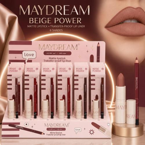 مجموعة الشفاه ثنائي الأبعاد MAYDREAM Beige Power (...