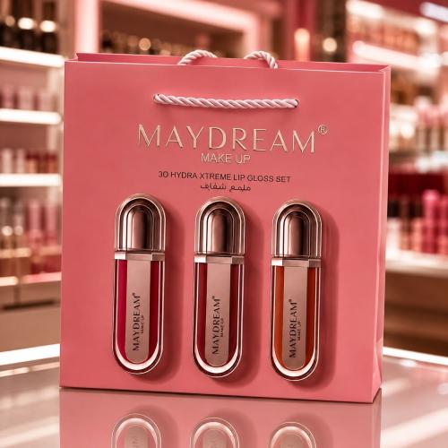 طقم ملمع الشفاه MAYDREAM 3D Hydra Xtreme. مجموعة فاخرة