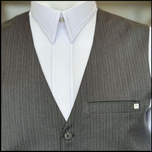 سديري فيس واحد رسمي رمادي مقلم