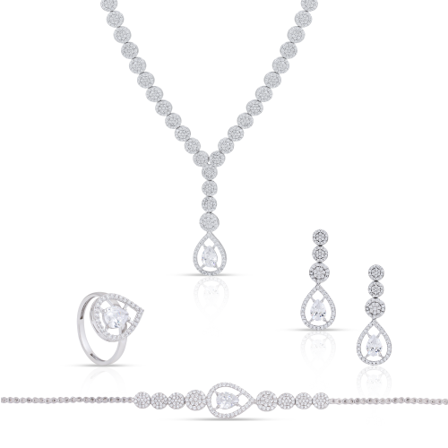 طقم فضة زركون موديل 7