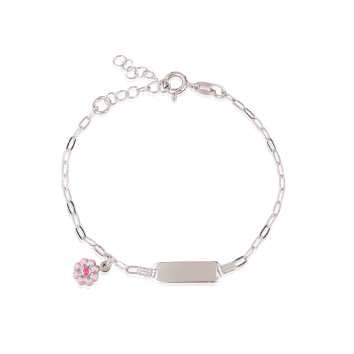 اسورة اطفال فضة سادة مع وردة