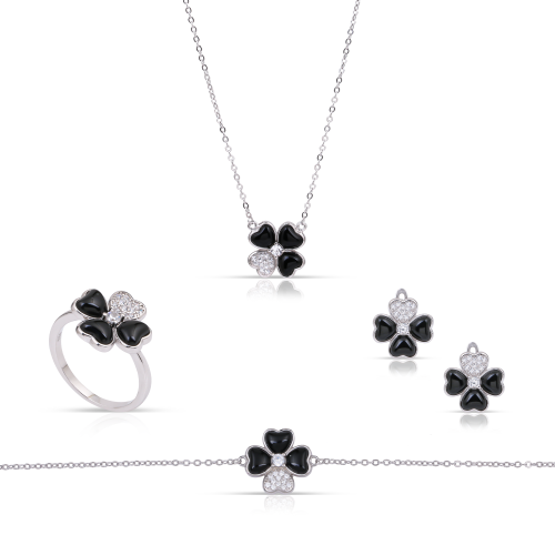 طقم كامل وردة صدف اسود