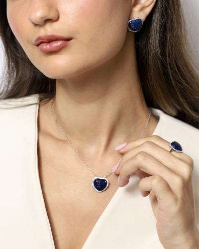 نصف طقم مطعم بأحجار - ازرق