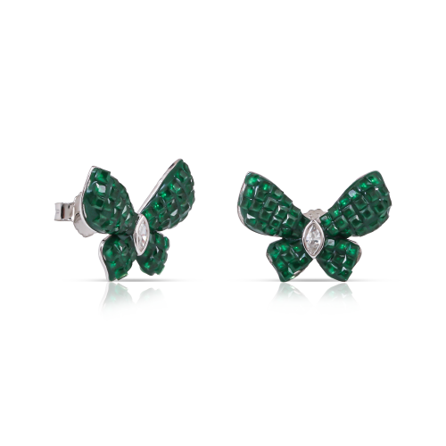 اقراط احجار فراشة اخضر وزركون