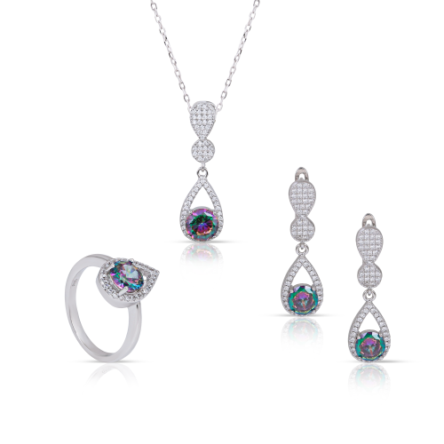 نصف طقم زركون متموج أرجواني 2