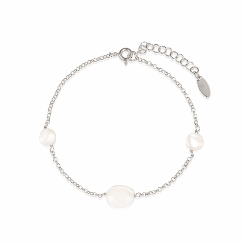 اسورة فضية صدف دائري