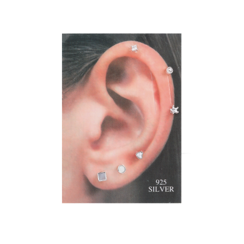 مجموعة اقراط فضة صغيرة