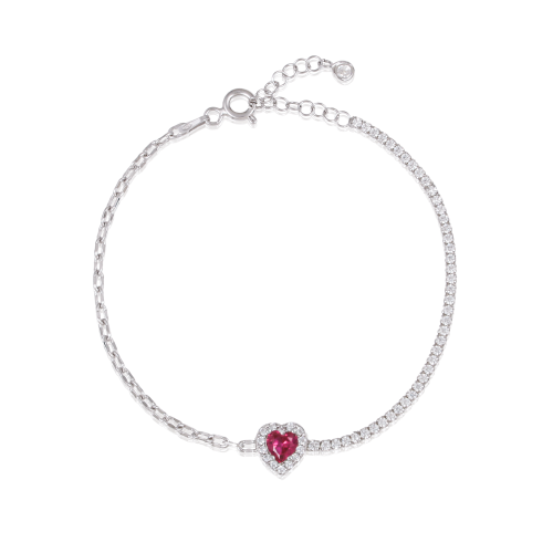 اسورة فضة تنس مع جنزير فوشي