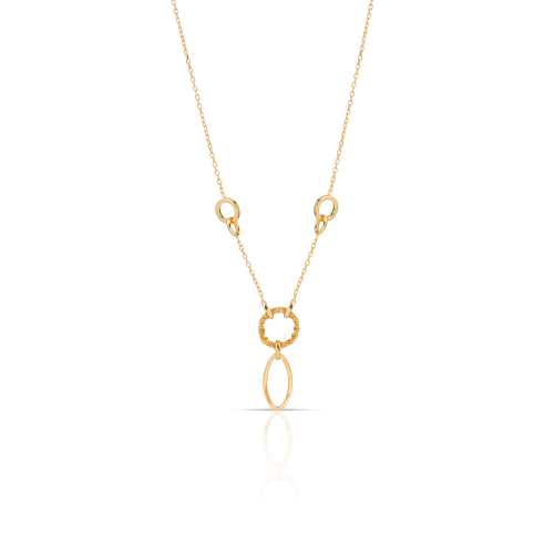 عقد ذهبي طويل حلقات ليزر