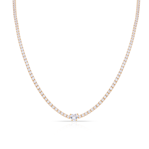 عقد تنس قلب ذهبي