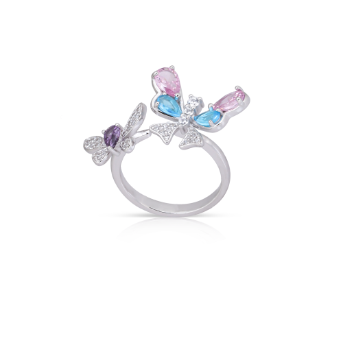 خاتم الفراشات بألوان متعددة