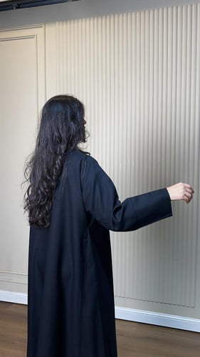 كتان نص كلوش اسود سادة