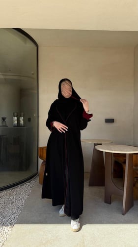 عباية نص كلوش كتان عودي