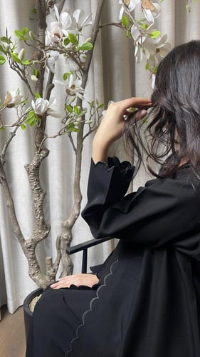 عبايه نص كلوش تطريز