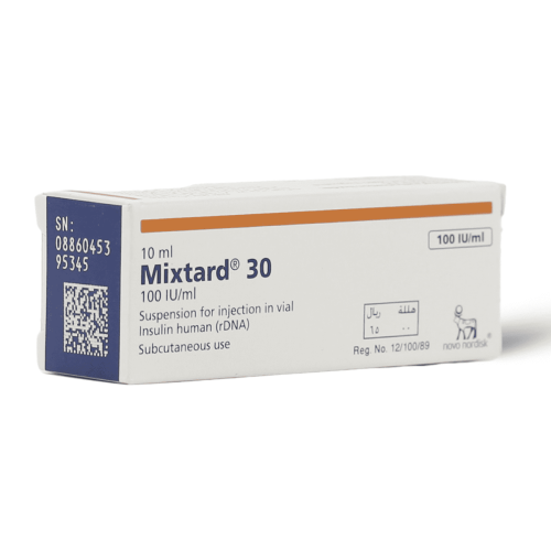 مكستارد 100 وحده دوليه/مل فيال 10 مل - Mixtard 100...