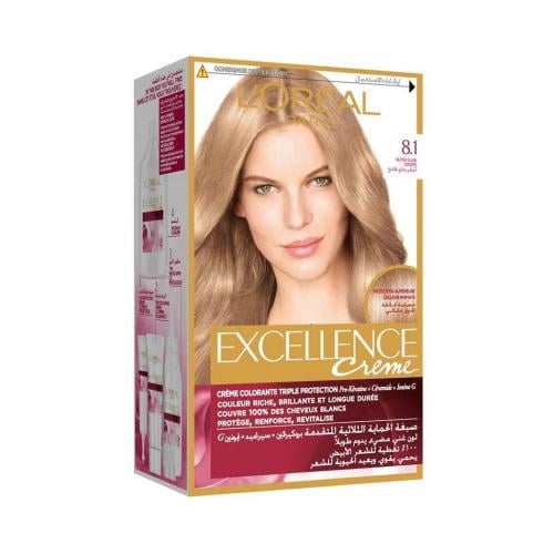 اكسلانس صبغة شعر اشقر رمادي فاتح 8.1 - Loreal Exce...