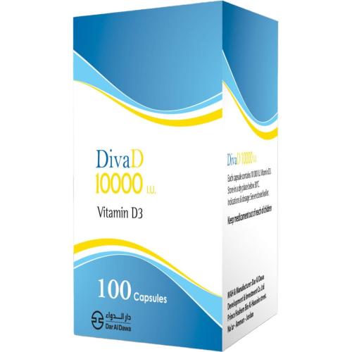 ديفا دي فيتامين د3 10000 وحدة 100 كبسولة - Diva D...