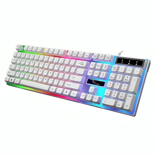 ماوس وكيبورد RGB أبيض إنقليزي