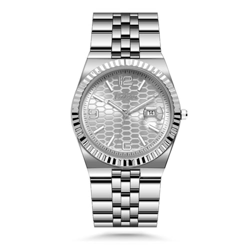 ساعة باللون الفضي ميناء فضي كاتيرا