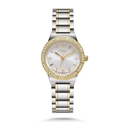 ساعة نسائية أستيل باللون الفضي والذهبي