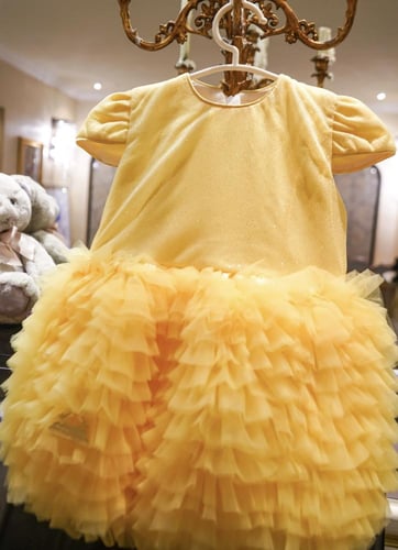 فستان أطفال أصفر منفوش للمناسبات - أناقة وبهجة من...