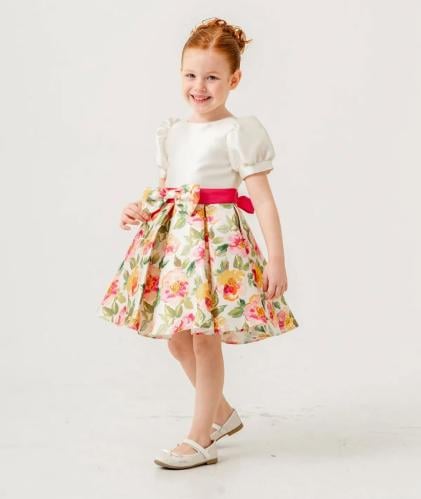 فستان الورود الأنيقة للبنات – تصميم زهري جذاب بلمس...