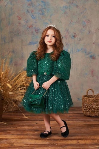 فستان ألأميرات فستان سهرة أنيق للبنات مع تاج الأمي...