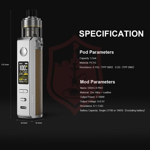 جهاز شيشه فوبو دراق اكس برو المطور 100W VOOPOO Dra...