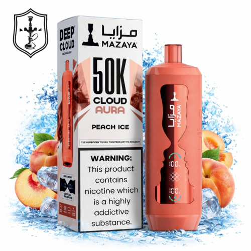 سحبة شيشة مزايا كلاود أورا 50K سحبة خوخ آيس نيكوتي...