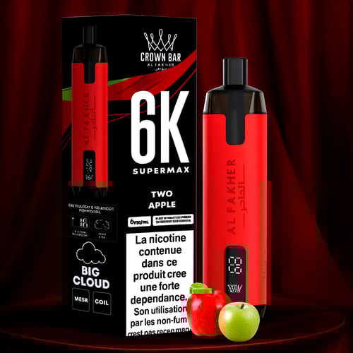 سحبة شيشة الفاخر كراون بار 6000 سحبة 6نيكوتين – AL...