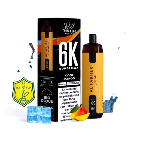 سحبة شيشة الفاخر كراون بار 6000 سحبة 6نيكوتين – AL...