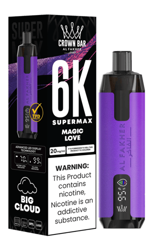 سحبة شيشة الفاخر كراون بار 6000 سحبة 6نيكوتين – AL...