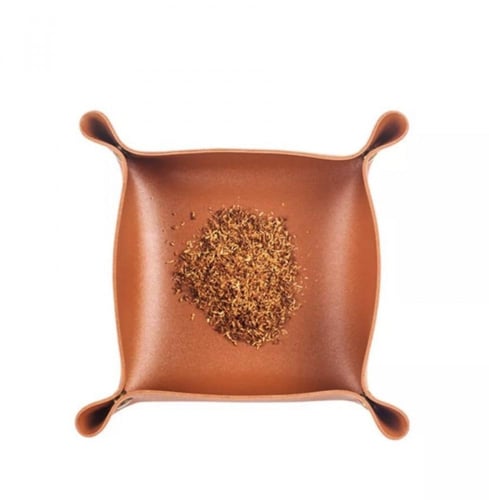 صحن فرط تبغ جلد قابل للطي