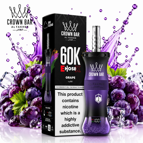 شيشة الفاخر كراون بار EHOSE X 60000 سحبة – عنب نيك...