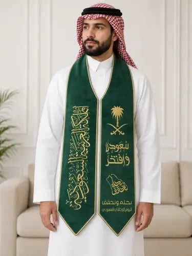 وشاح اليوم الوطني رجالي أنيق - وشاح احتفالي بتصميم...