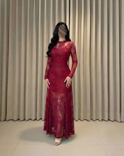 Tayf Burgundy Dress